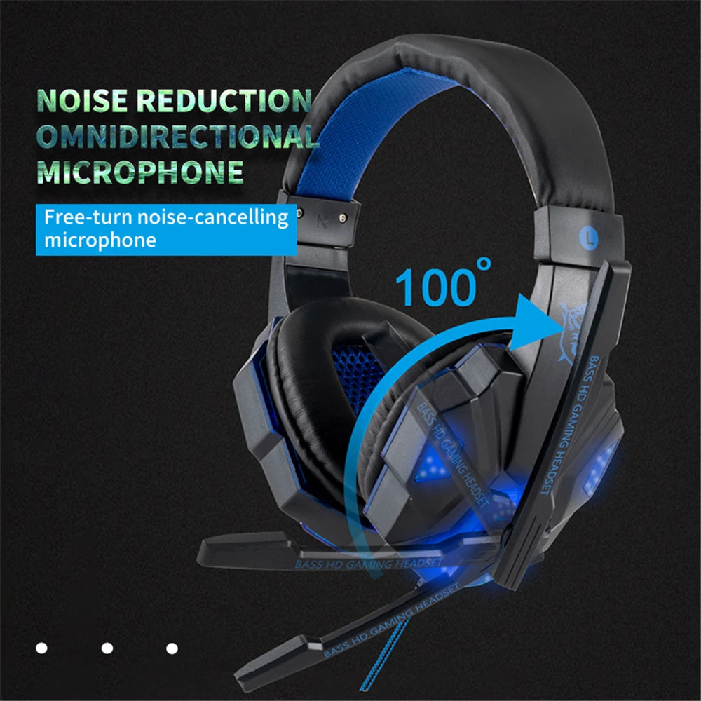 Wired Gaming Headphones with LED Light Noise-Cancelling Gamer Headset with Microphone for PC Computer Laptop for PS4 PS5 Xbox