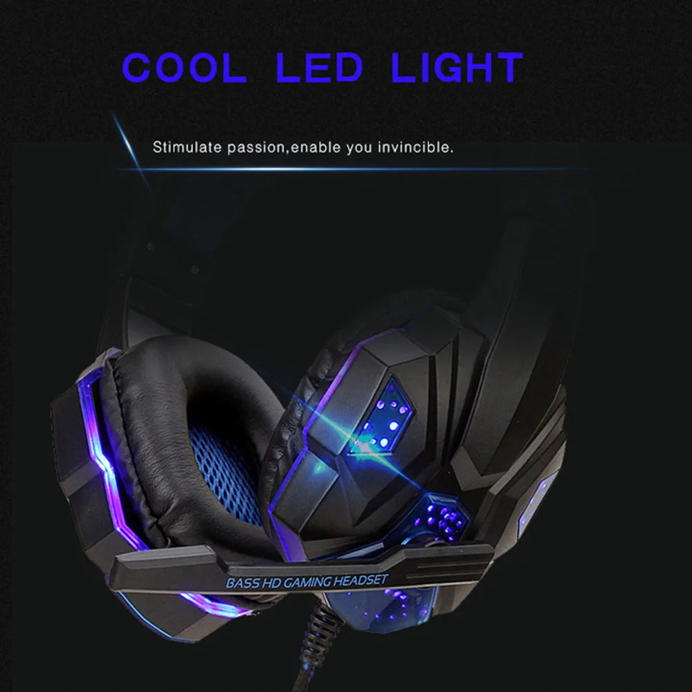 Wired Gaming Headphones with LED Light Noise-Cancelling Gamer Headset with Microphone for PC Computer Laptop for PS4 PS5 Xbox