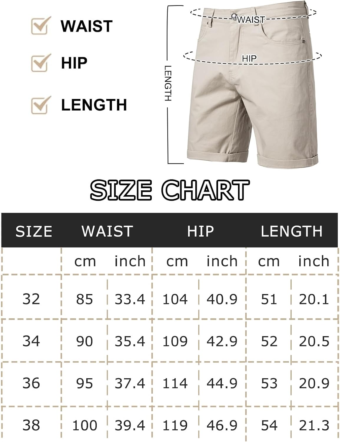 Mens Chino Shorts Slim Fit Cotton Short Summer Smart Half Pants Casual Stretch with Pockets