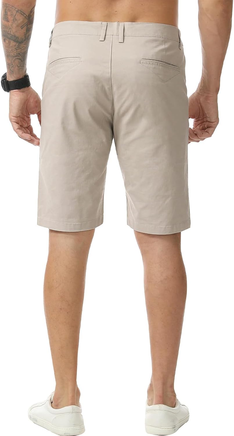 Mens Chino Shorts Slim Fit Cotton Short Summer Smart Half Pants Casual Stretch with Pockets