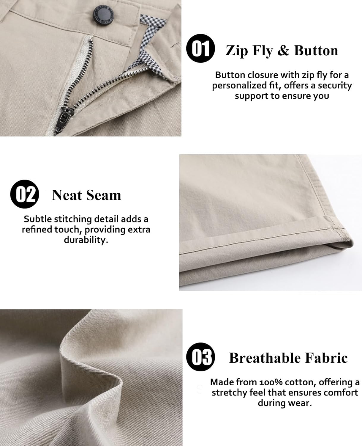 Mens Chino Shorts Slim Fit Cotton Short Summer Smart Half Pants Casual Stretch with Pockets