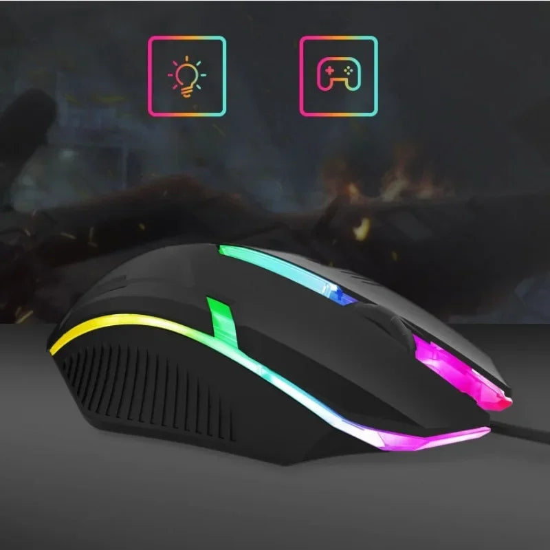 Colorful Wired Gaming Mouse USB Computer DPI RGB Lighting Mouse for Computer PC Laptop Home Office Supplies