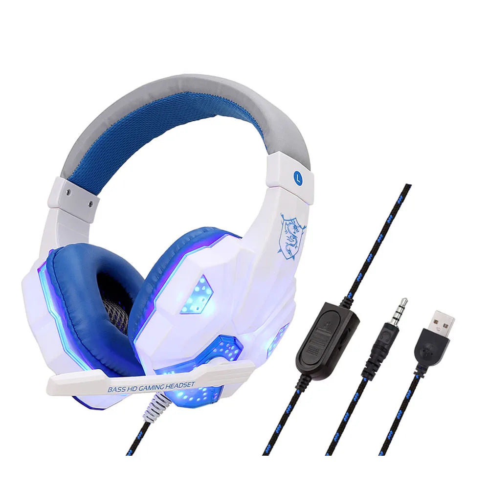Wired Gaming Headphones with LED Light Noise-Cancelling Gamer Headset with Microphone for PC Computer Laptop for PS4 PS5 Xbox